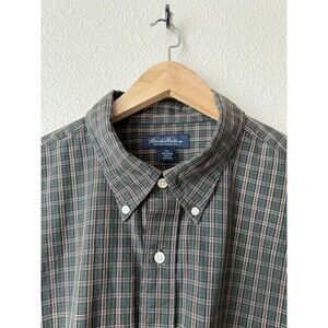 Brooks Brothers Men’s‎ Casual Cotton Button Down Shirt Plaid Army Green Size XXL